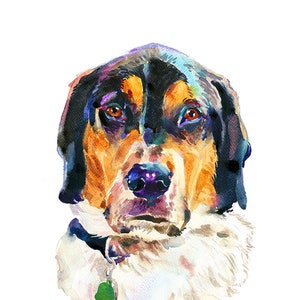 Custom Pet Portrait, Pet Portrait, Animal Painting,Custom Portrait,11x14 inchs, Original Watercolor Painting, Dog Art Gift   - Illustration
