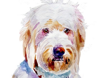 Watercolor Painting  Custom Portraits  Pet Portrait Watercolor  Dog  Dog Portrait Original Watercolor
