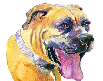 Custom Pet Portrait Watercolor - Pet  Portrait  - Original Watercolor Painting -  Dog Painting -  pet lover painting handmade wall art gift