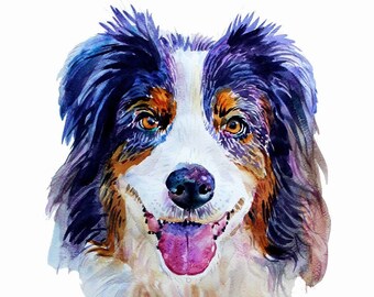 Pet Portrait,Original Watercolor Painting, Custom Portrait, ,Watercolor Art,Dog Portrait