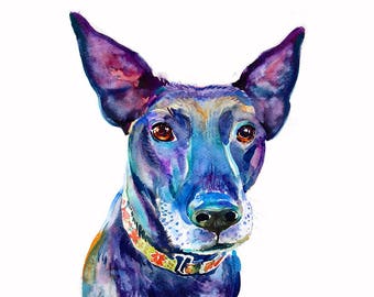 Retrato de encargo, retrato de mascota personalizado, retrato de mascota, pintura de acuarela original, pintura de perros, amante de las mascotas, regalo
