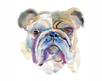 Custom Pet Portrait, Pet Portrait, Watercolor Painting,Dog Portrait, Dog Lover, Gift, Bulldog