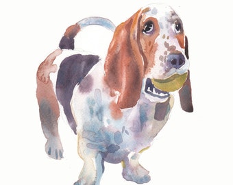 Custom Portrait - Custom Pet Portrait - Animal Art - 11x14 in - Watercolor Painting - Gift - Dogs