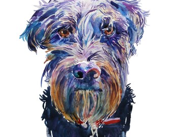 Custom Pet Portrait, Pet Portrait, Custom Portraits, 13x19inchs -  Watercolor Painting - Dog Portrait -  Custom gift