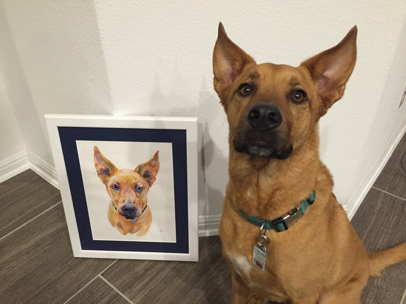Custom Pet Portrait, Painting, Watercolor, Pet Portrait, Original Painting, Watercolor Painting Gift Art Dog Portrait image 3
