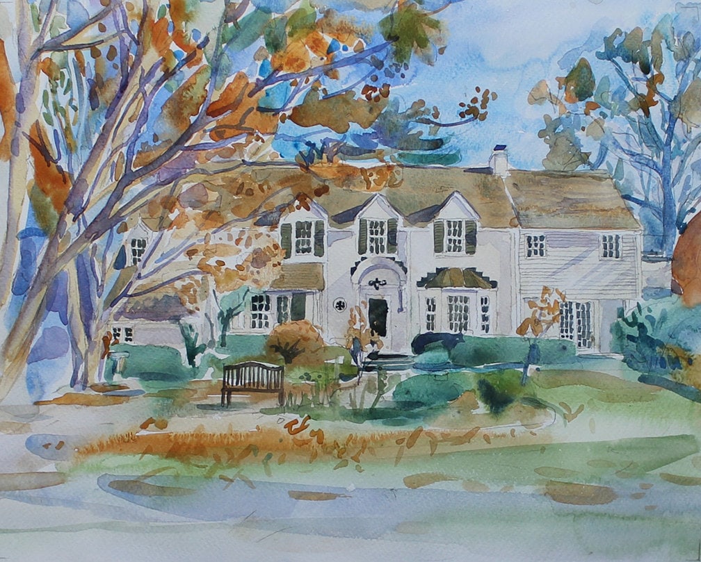 Custom House Portrait -  Custom Portrait  - Watercolor painting - Painting of House  - housewarming gift