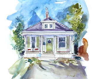 Huisschilderen op maat, aquarel schilderen, huis schilderen, housewarmingcadeau