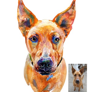 Custom Pet Portrait, Painting, Watercolor, Pet Portrait, Original Painting, Watercolor Painting Gift Art Dog Portrait image 2
