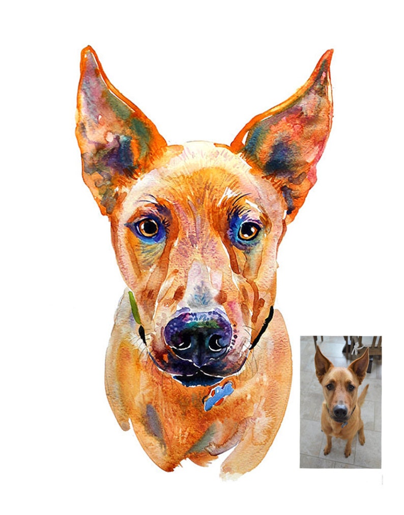 Custom Pet Portrait, Painting, Watercolor, Pet Portrait, Original Painting, Watercolor Painting Gift Art Dog Portrait image 2