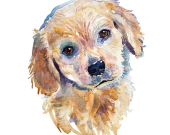 Custom Pet Portrait -  Custom Portraits - Original Art - 11x14inches  - Watercolor Painting - Gift Art - Dogs
