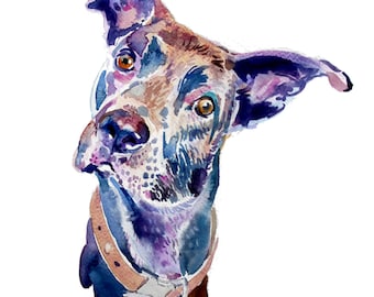 Retrato de mascota personalizado - Retrato de mascota - Pintura original de acuarela - Pintura de perros - amante de las mascotas pintando regalo de arte de pared hecho a mano