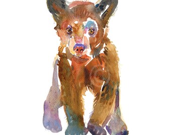 Bear Cub 2 - Aquarell - Animal Painting - Kunstdruck - Children's Art