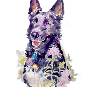 Custom Pet Portrait, Painting, Pet Portrait, Watercolor Painting,Dog Portrait, German Shephard
