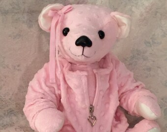 Memory Bear, Custom Teddy Bear, Keepsake Bear, Jointed Bear, Special clothing,Real and Faux Fur bear, Bear from loved one's clothing