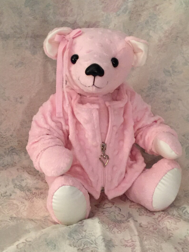 Memory Bear, Custom Teddy Bear, Keepsake Bear, Jointed Bear, Special clothing,Real and Faux Fur bear, Bear from loved one's clothing image 1