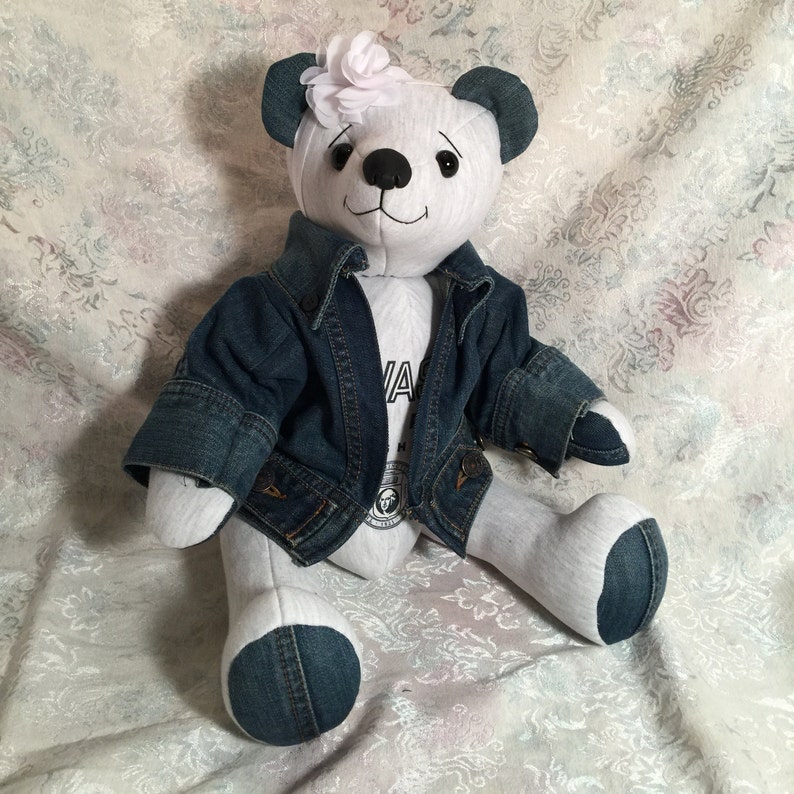 Memory Bear, Custom Teddy Bear, Keepsake Bear, Jointed Bear, Special clothing,Real and Faux Fur bear, Bear from loved one's clothing image 9