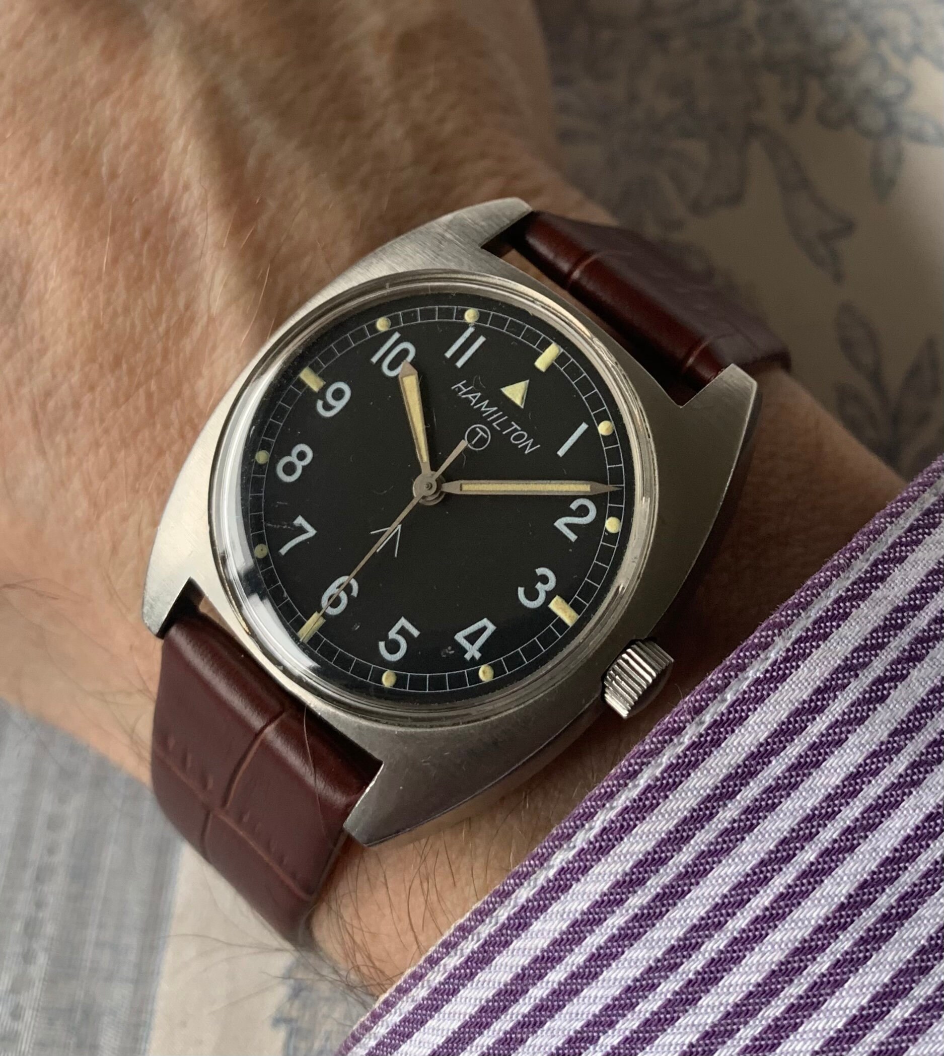 Military 1970s Hamilton W10 British Army Swiss watch