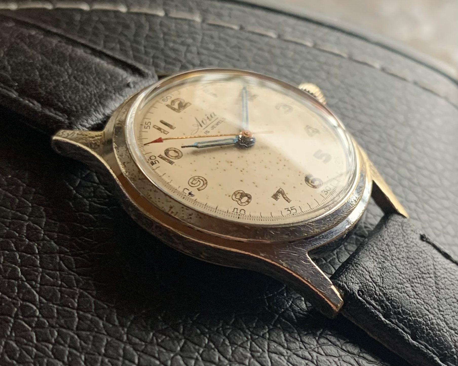 Classic Avia 15 Jewel Mid 1950S Chrome Plated Vintage Manual Wind Swiss Watch