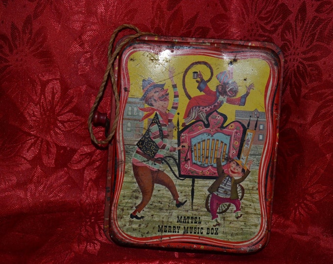 Vintage MATTEL Merry Music Box 1962 Tin Toy Etsy