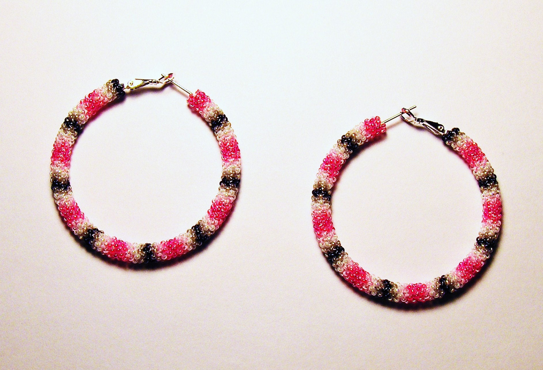 Peyote Hoop Earrings Beaded Earrings Native American Inspired
