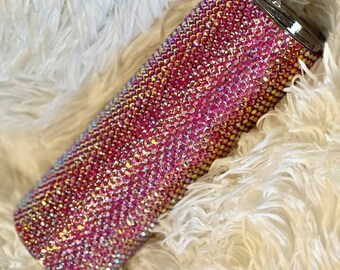 20 Oz. Pink AB Rhinestone Bling Tumbler For Hot Or Cold Beverages