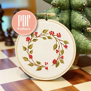 Instant Download Embroidery PDF - Christmas ornament Embroidery Pattern for Beginners and Seasoned stitchers - Wall Art DIY Needlework Gift