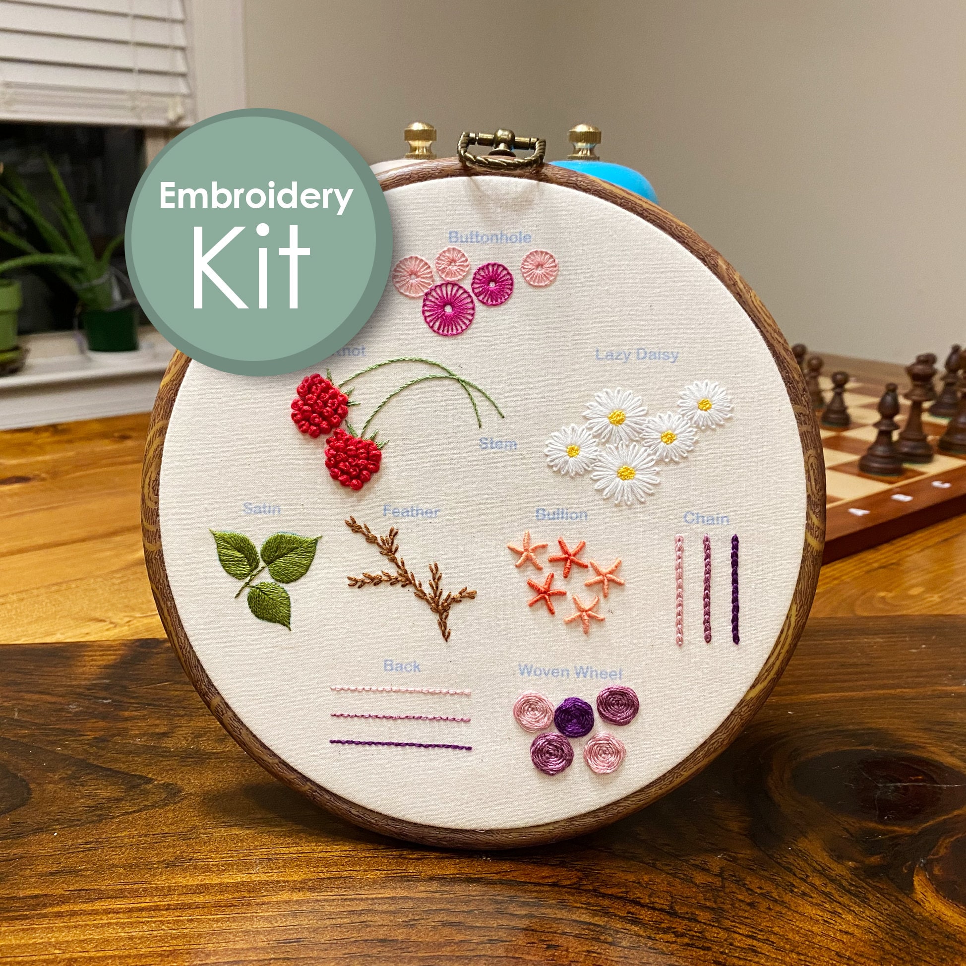 Beginner Embroidery Kit-learn 10 Different Stitches-embroidery Kit  Beginner-how to Start Embroidery-fabric-needle Kit-birthday Gift-handmade 