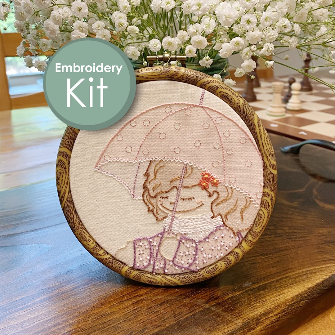 Embroidery Kit A Little Girl Hand Embroidery Full Kit for Etsy