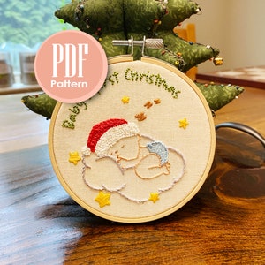 Instant Download Embroidery PDF - Christmas ornament Embroidery Pattern for Beginners and Seasoned stitchers - Wall Art DIY Needlework Gift