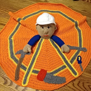 Buck the construction dude snuggly, lovey, pattern, crochet