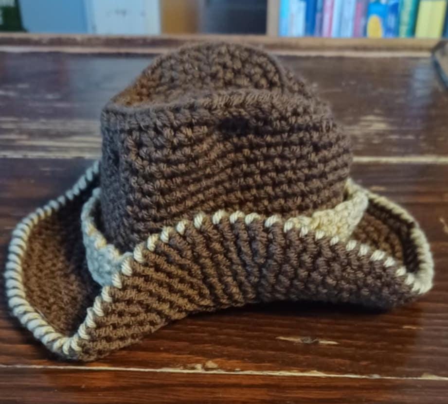 30 Cowboy Hat Crochet Patterns for Western-Inspired Hats, Miniatures, and Giftable Makes 24 Newborn Cowboy Hat Photo Prop