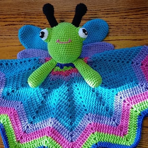 Dragonfly snuggly, lovey, pattern, crochet