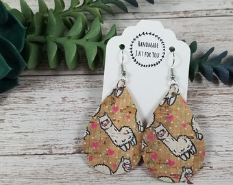 Small Camo EarringsCamouflage Cork Teardrop EarringsMilitary Lightweight EarringGift for Her under 10Statement Dangle and Drop Earrings