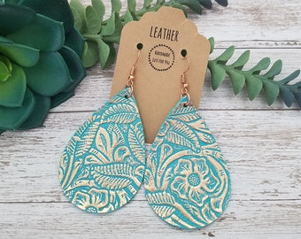 Boho Turquoise Drop Earrings - Vintage Geometric Statement Jewelry For Western Style