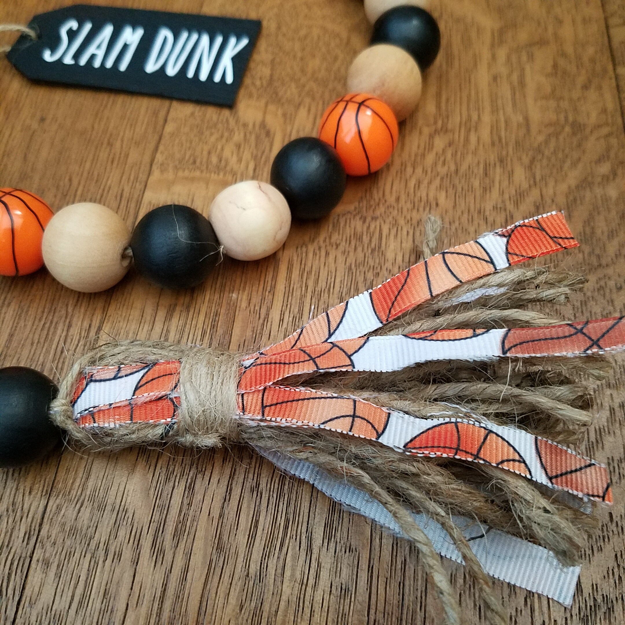 Wood Bead Garland/Basketball Bead Garland/Sports Theme Table Etsy