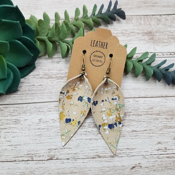 Orecchini Pendenti A Foglia In Ecopelle, Boho Chic, Fatti A Mano, Leggeri, A Doppio Strato, Per Donna - 3