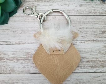 Highland Cow Keychain "Belle" Leather Purse Charm