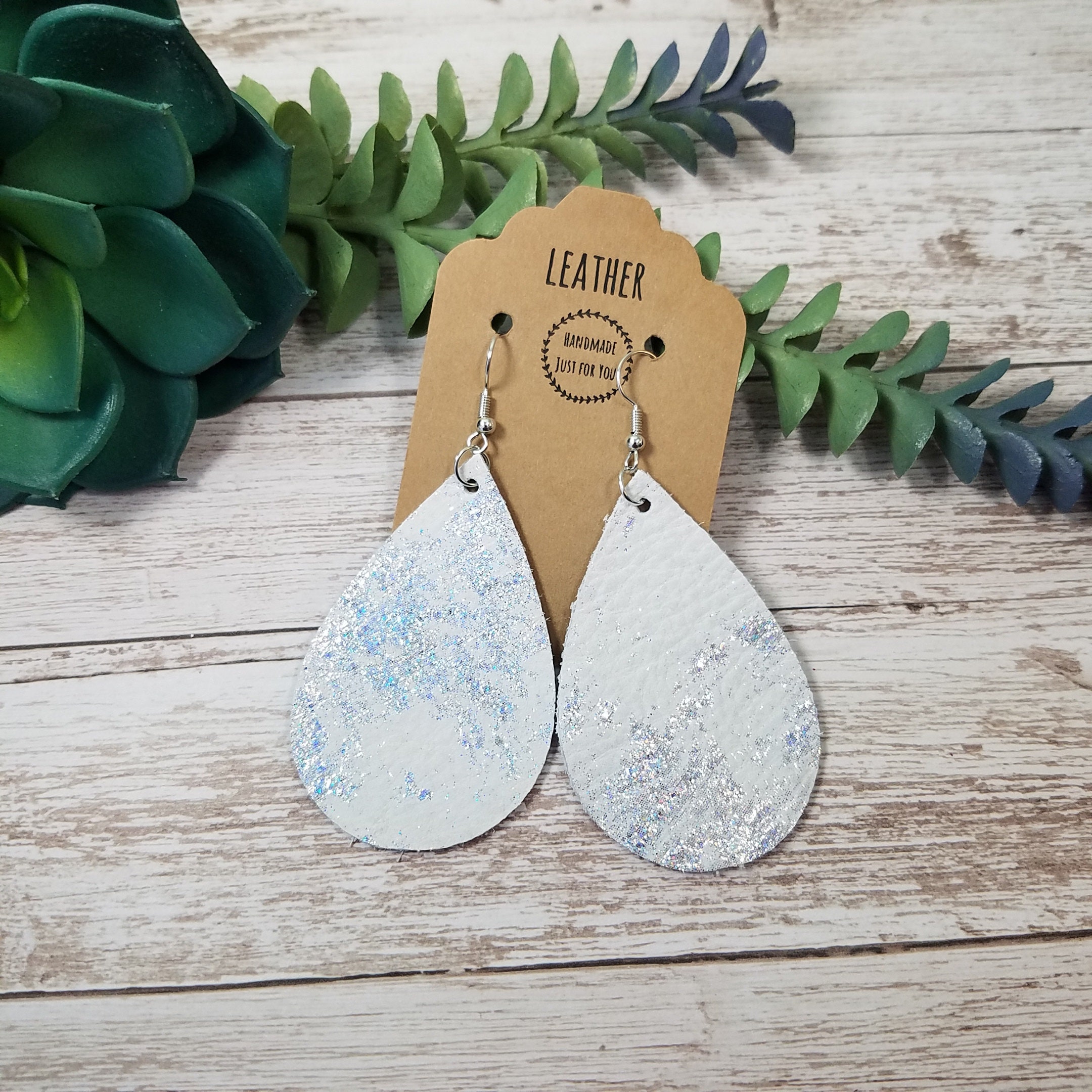 Plaid Snowflake Leather Teardrop Earrings – molliPOPdesign