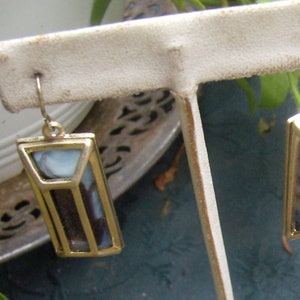 Vintage Kenneth Cole 3D Oblong Colored Earrings....Gold Plated Dangle Earrings...Dimensional...Designer Earrings