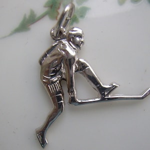 Vintage Sterling Silver Sportsman Charm...Sterling Stick...Male Sport...Sports Charm