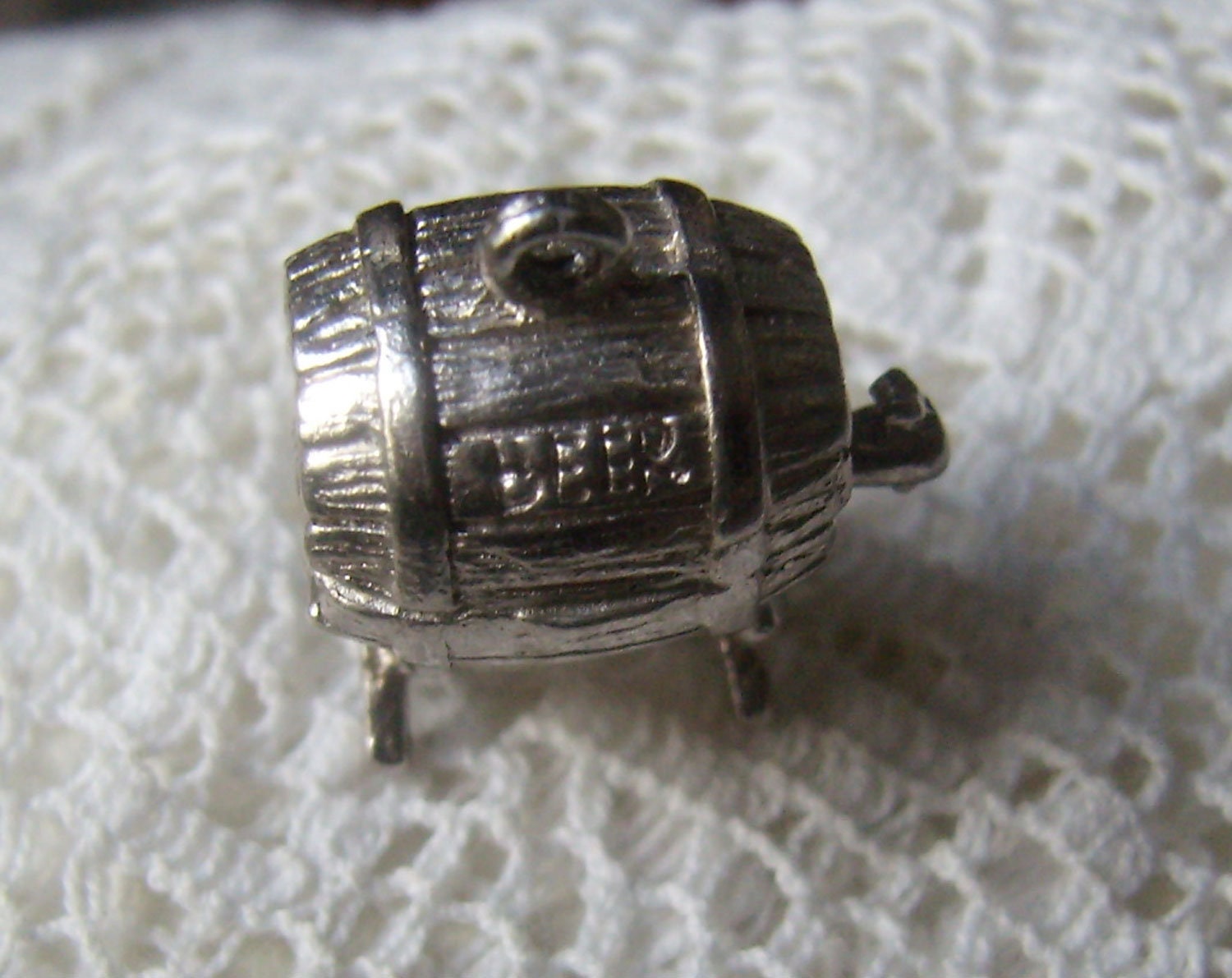 Vintage Silver Beer Mug Charm...Marked "BEER" On Side of Charm...Celebration...European Beer Mug