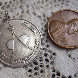 Vintage &quot;CALGARY&quot; &quot;Centennial 100 Year&quot; Sterling Charm...Alberta/ Canada Charm...Rembrandt Charm