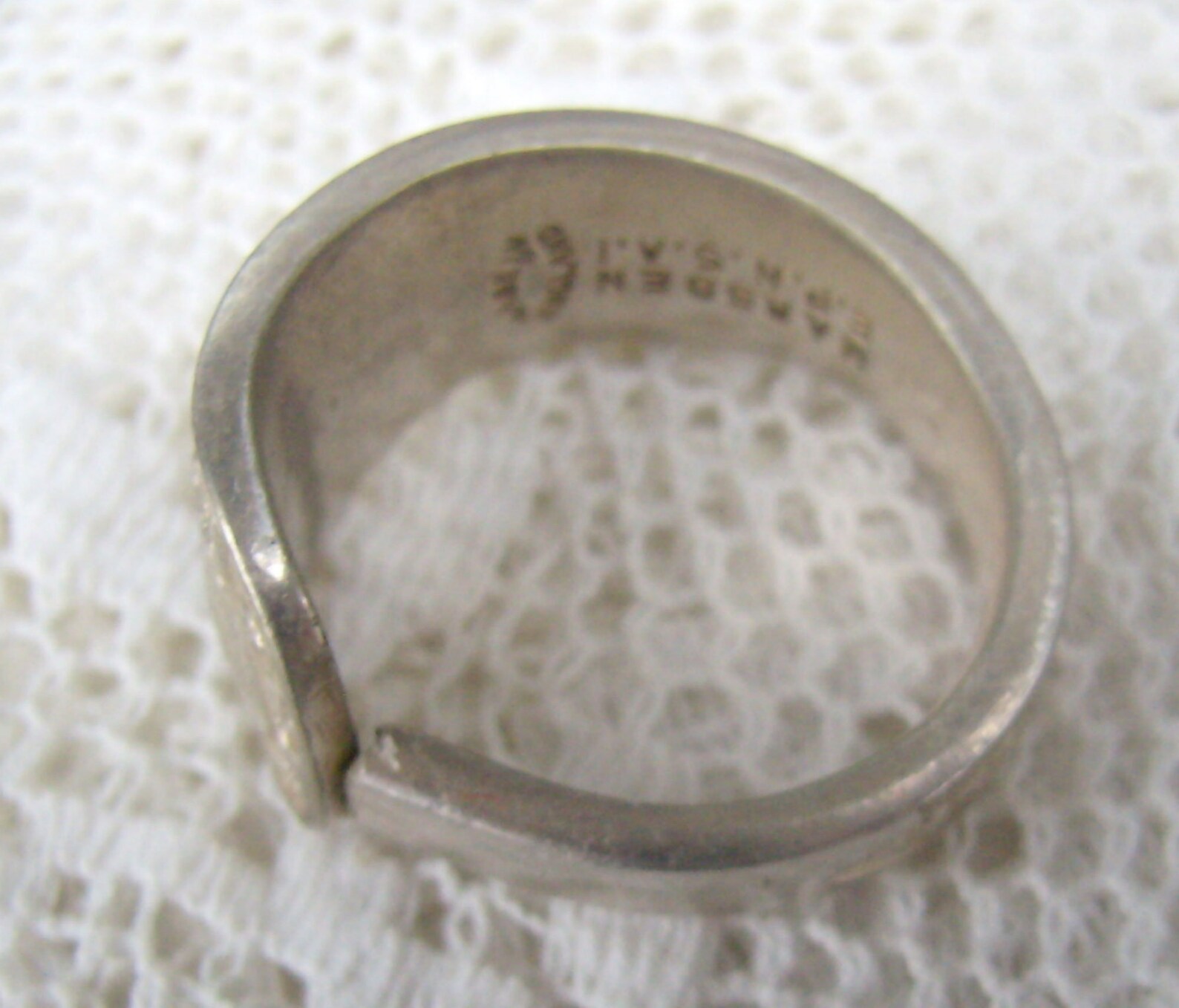 Vintage Silver Spoon Ring...size 7...signed Marsden...made in Etsy