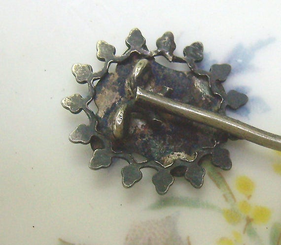 Antique Victorian Sterling Silver Shield Stick Pi… - image 6