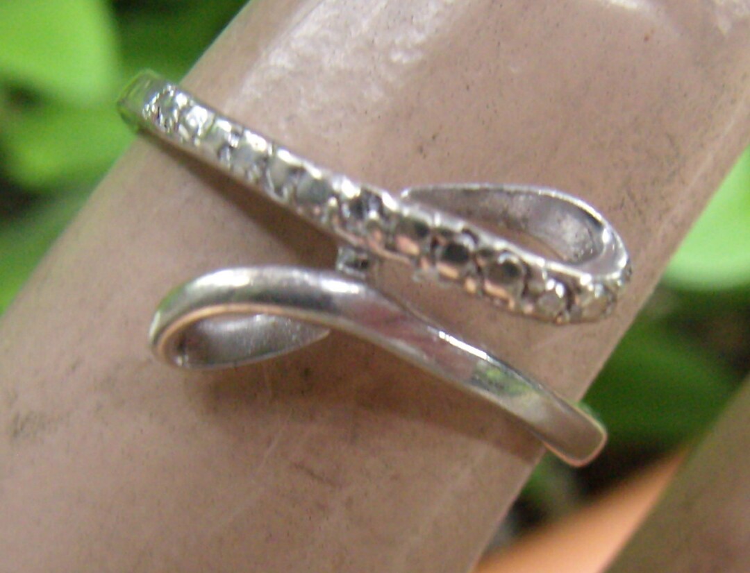 Rsc Wedding Rings Vintage Sterling Silver By-pass Ring...signed Rsc....size 8 ...