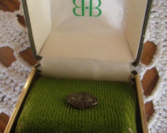 Vintage BIRKS Sterling Tie Tack - STELCO 10 Year Award - Presentation Box
