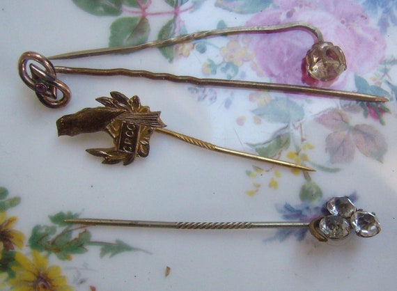 Vintage Antique Lapel Stickpins....4 Cravat Pins.… - image 2