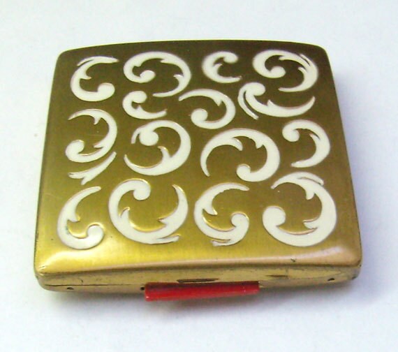 英国 YARDLEY LONDON コンパクトミラー 1960～70年 Vintage YARDLEY Compact Englischer Pfirsich Um 1940er Jahre