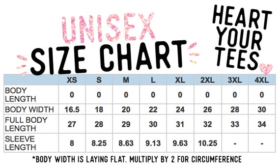 Customcat Size Chart