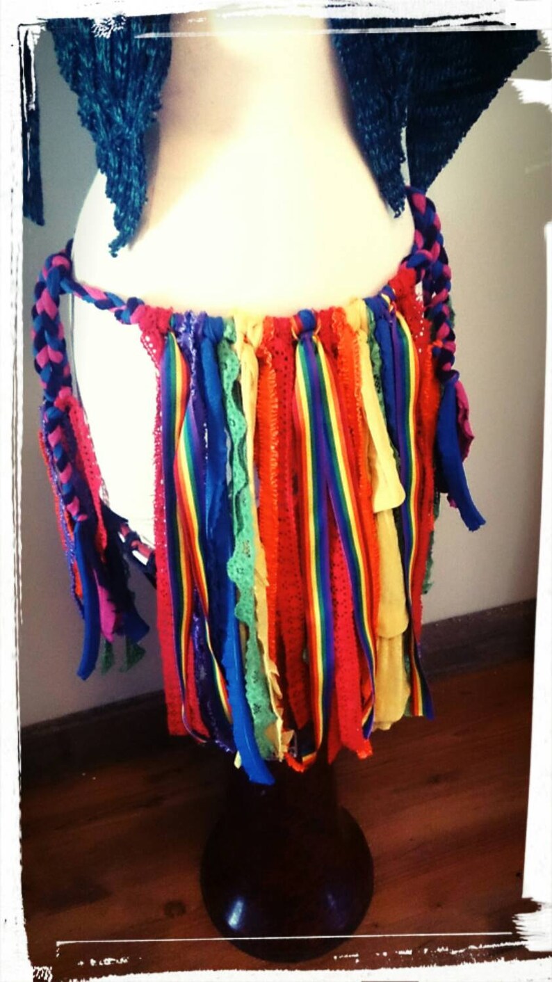 Pride, Rainbow Skirt, Festival Costume, Burning Man, Tattered, Pixie